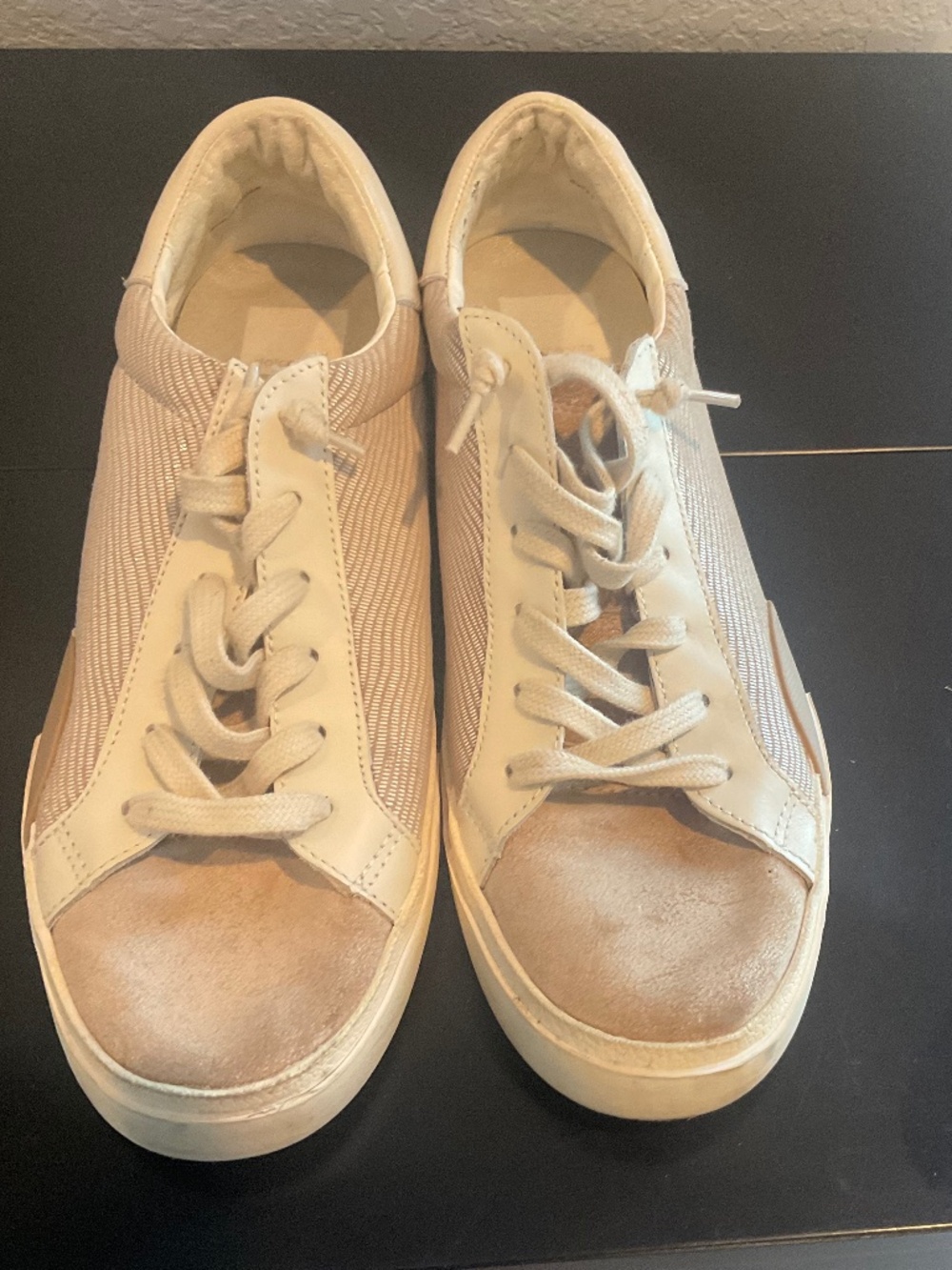 Dolce Vita sneaker in mixed neutral shades of beige.